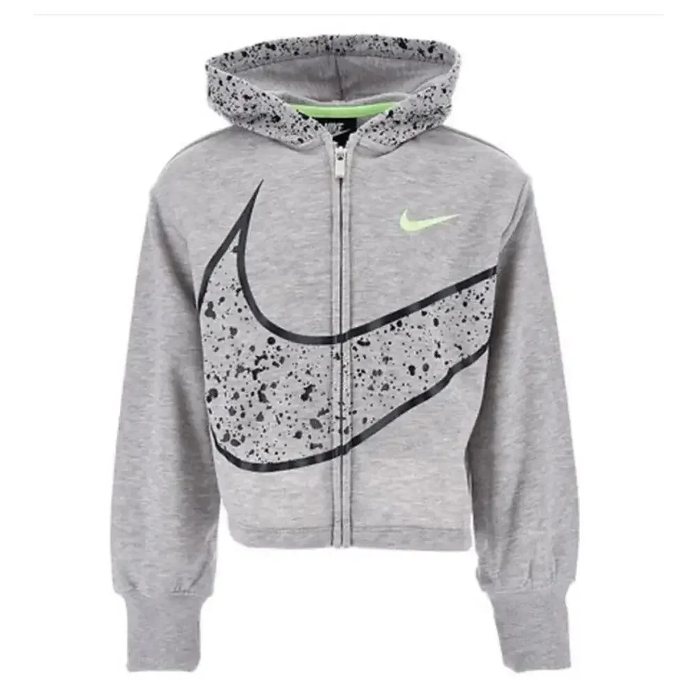 $48 Nike Cardigan Splatter Full Zip Girls Sports Jacket Hoodie Size M(6) - Picture 2 of 5